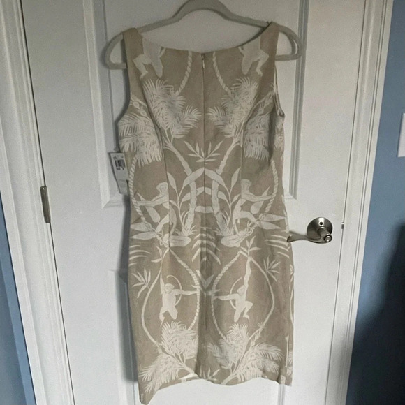 New! Maggy London Tropical beaded Floral Sheath Dress monkeys 18718 - Picture 5 of 11